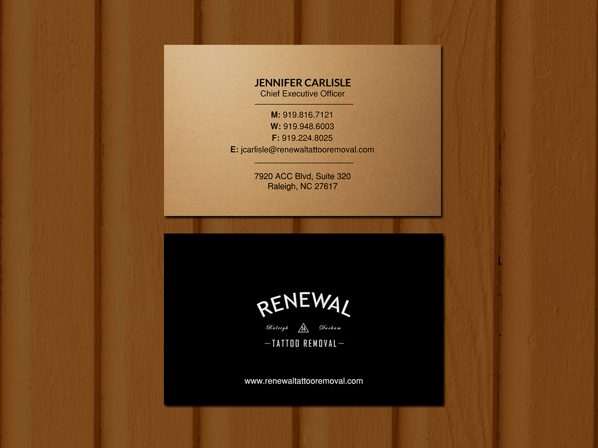 Diseño de Tarjeta de Presentación por Creations Box 2015 para Renewal Tattoo Removal | Diseño #18878587