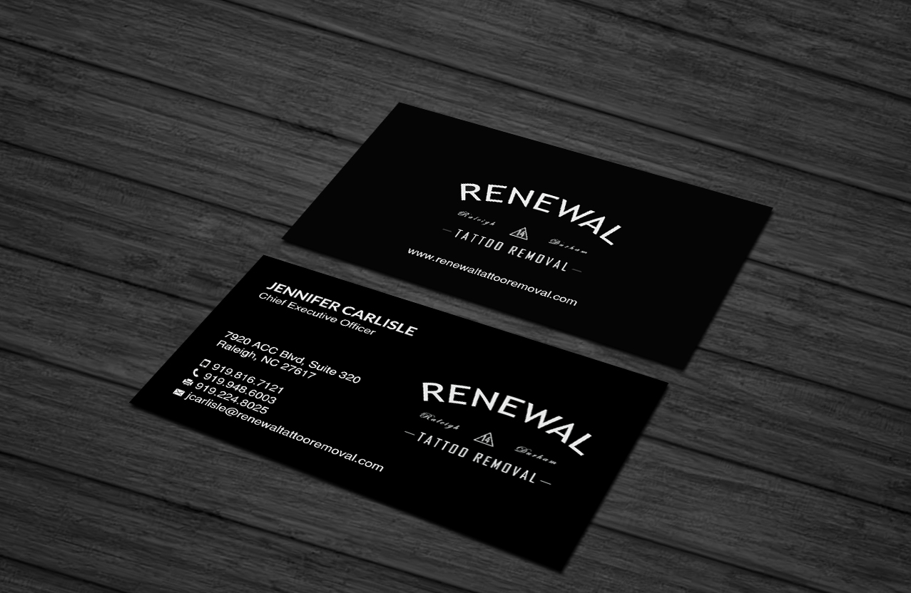 Business Card Design by Creations Box 2015 for Renewal Tattoo Removal | Design #18878590