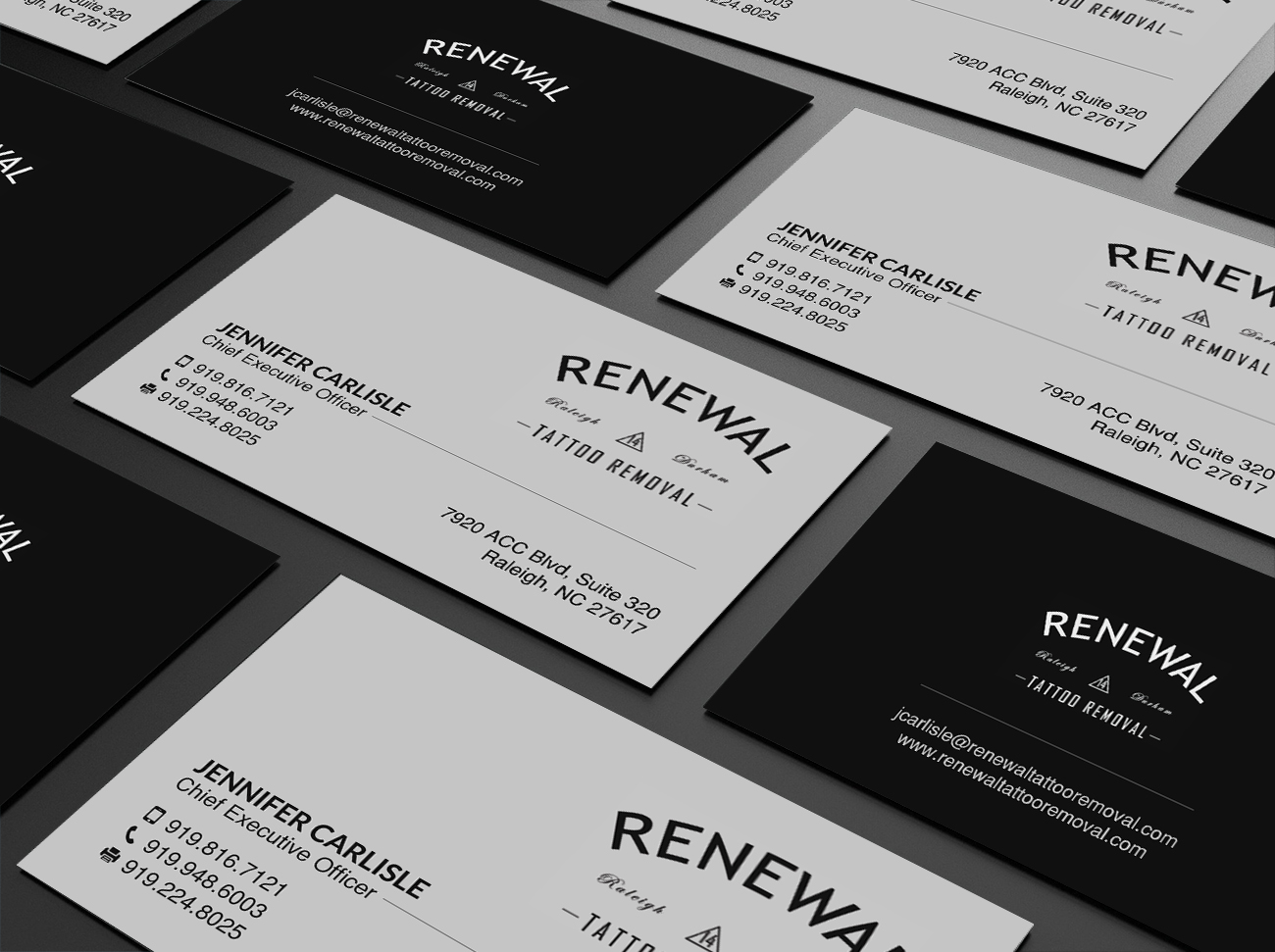 Business Card Design by Creations Box 2015 for Renewal Tattoo Removal | Design #18878598