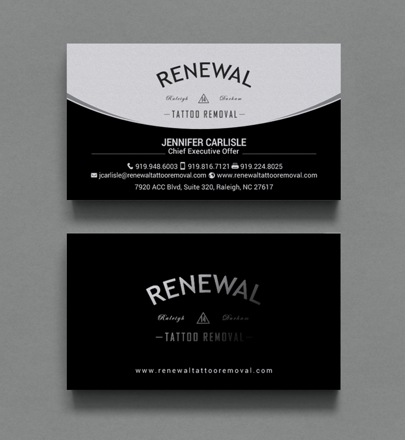 Diseño de Tarjeta de Presentación por chandrayaan.creative para Renewal Tattoo Removal | Diseño #18881849