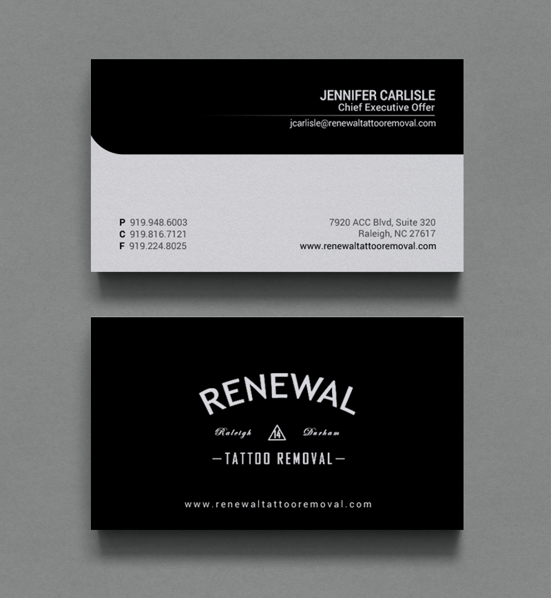 Diseño de Tarjeta de Presentación por chandrayaan.creative para Renewal Tattoo Removal | Diseño #18882298