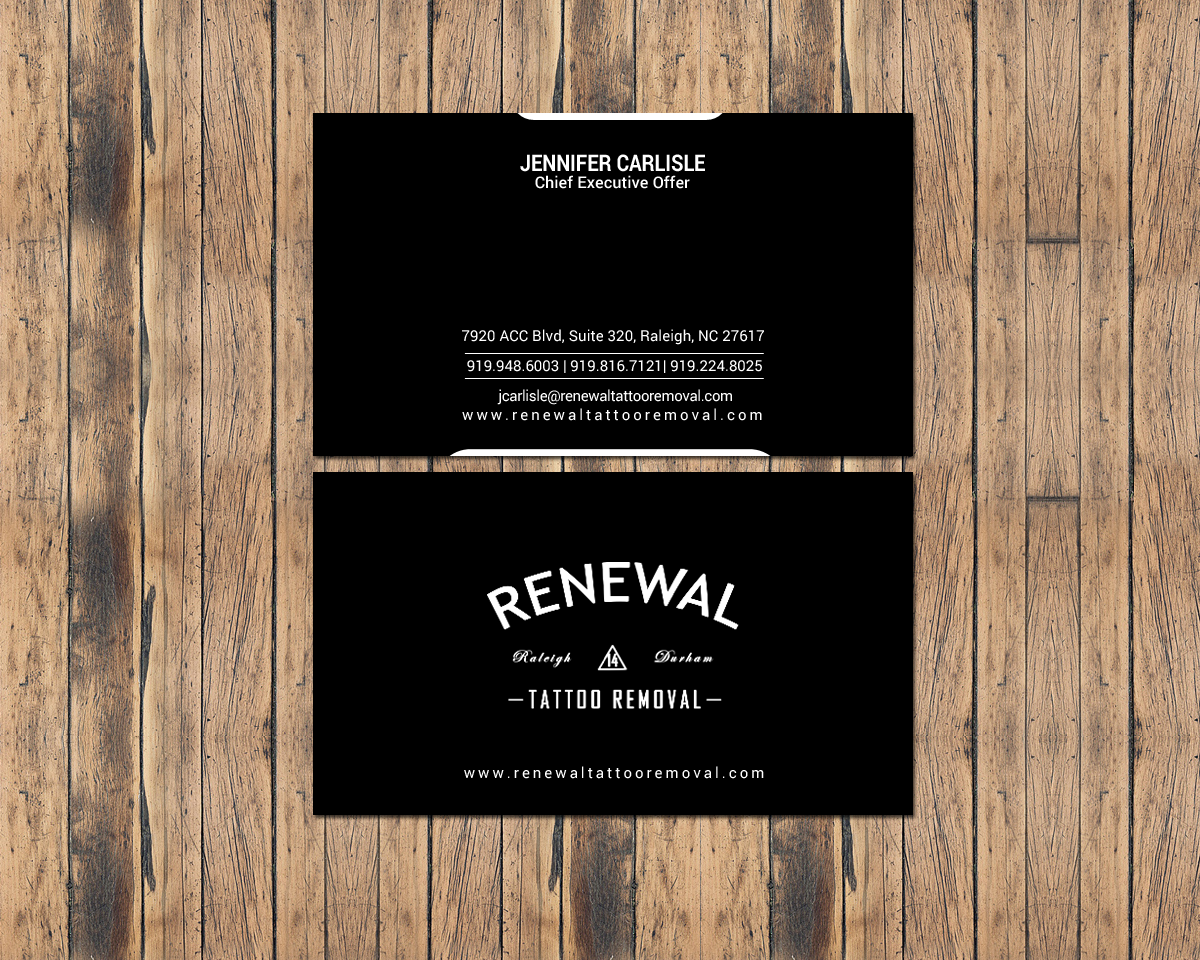 Diseño de Tarjeta de Presentación por chandrayaan.creative para Renewal Tattoo Removal | Diseño #18882299