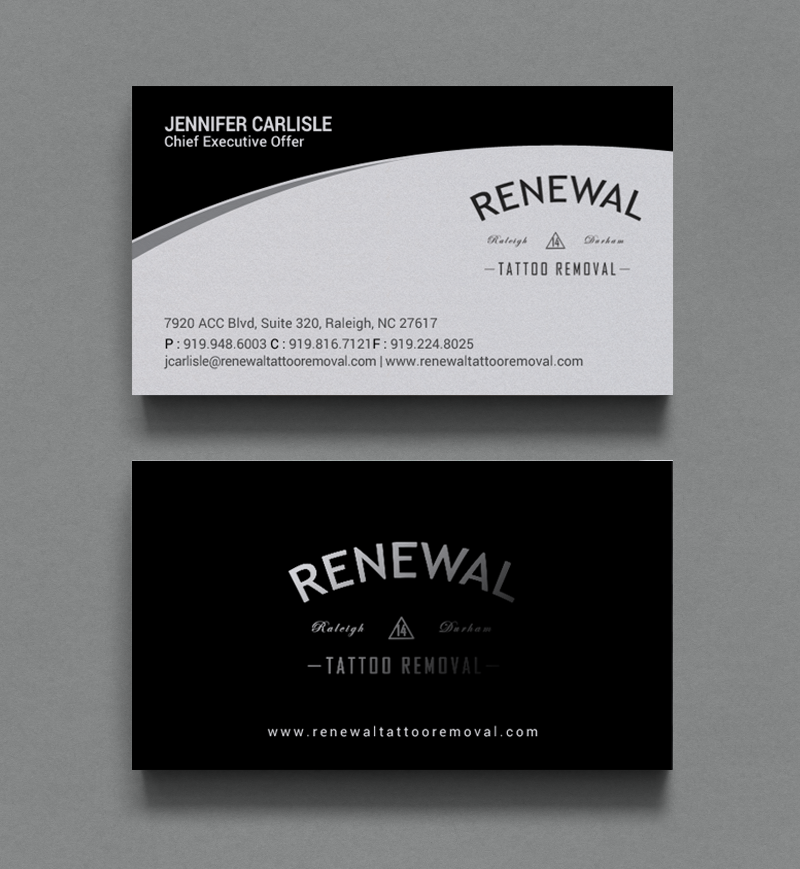 Diseño de Tarjeta de Presentación por chandrayaan.creative para Renewal Tattoo Removal | Diseño #18882302