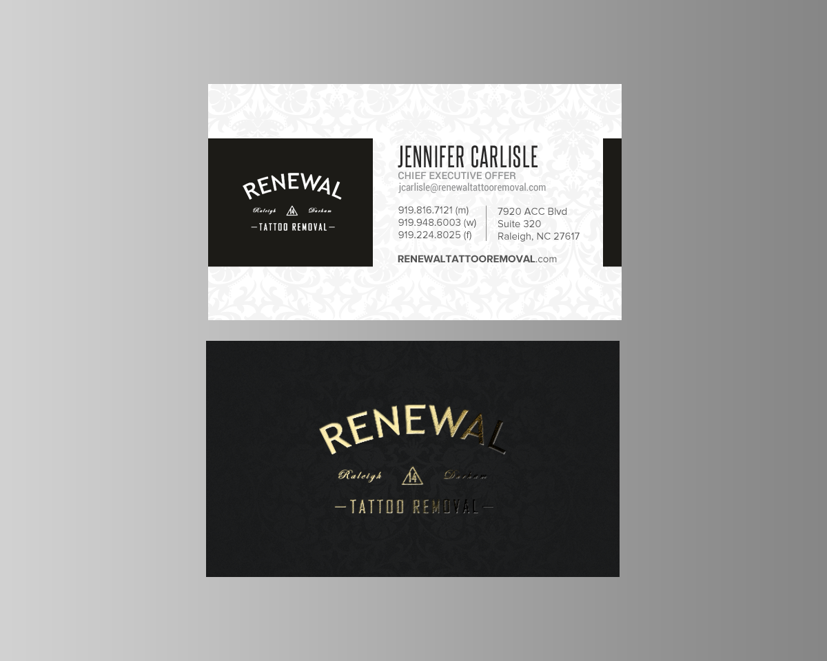 Diseño de Tarjeta de Presentación por chandrayaan.creative para Renewal Tattoo Removal | Diseño #18882317