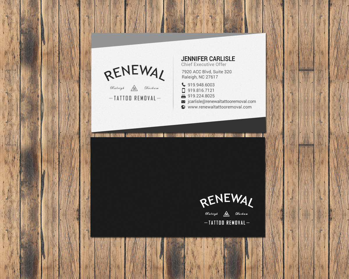 Diseño de Tarjeta de Presentación por chandrayaan.creative para Renewal Tattoo Removal | Diseño #18883683