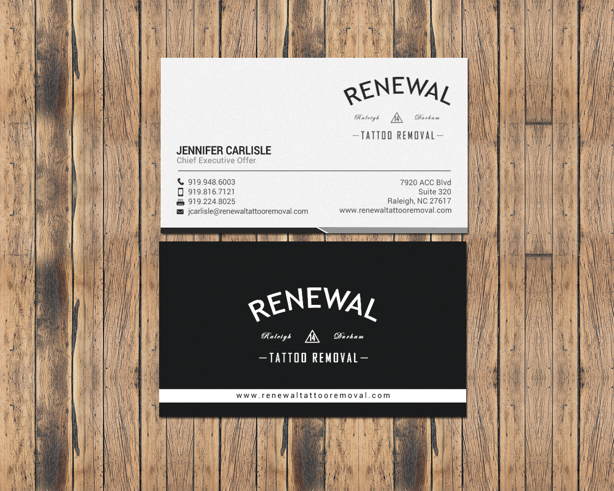 Diseño de Tarjeta de Presentación por chandrayaan.creative para Renewal Tattoo Removal | Diseño #18883684