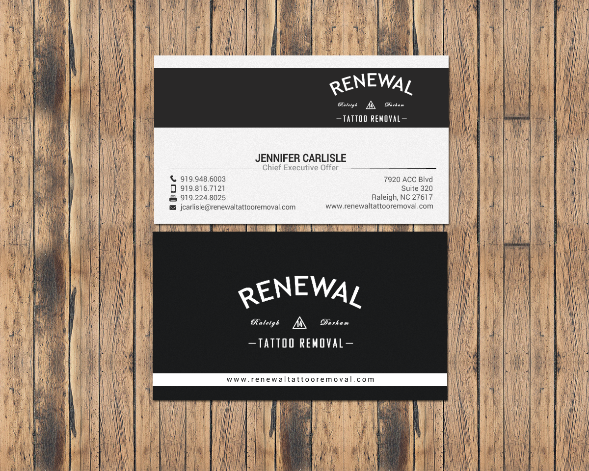 Diseño de Tarjeta de Presentación por chandrayaan.creative para Renewal Tattoo Removal | Diseño #18883686