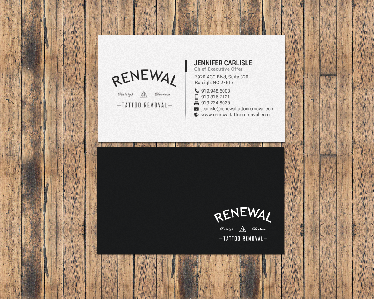 Diseño de Tarjeta de Presentación por chandrayaan.creative para Renewal Tattoo Removal | Diseño #18883690