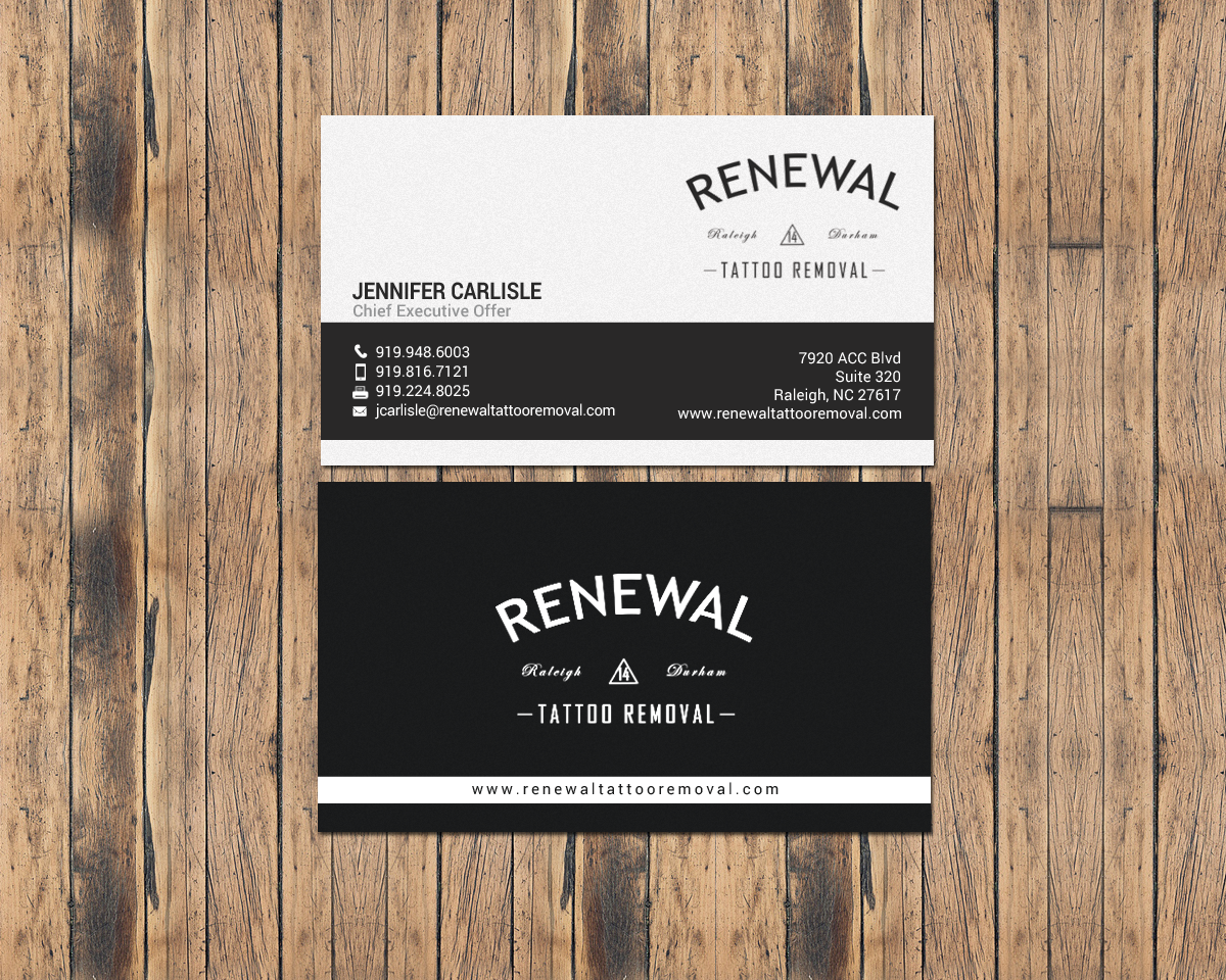 Diseño de Tarjeta de Presentación por chandrayaan.creative para Renewal Tattoo Removal | Diseño #18883693