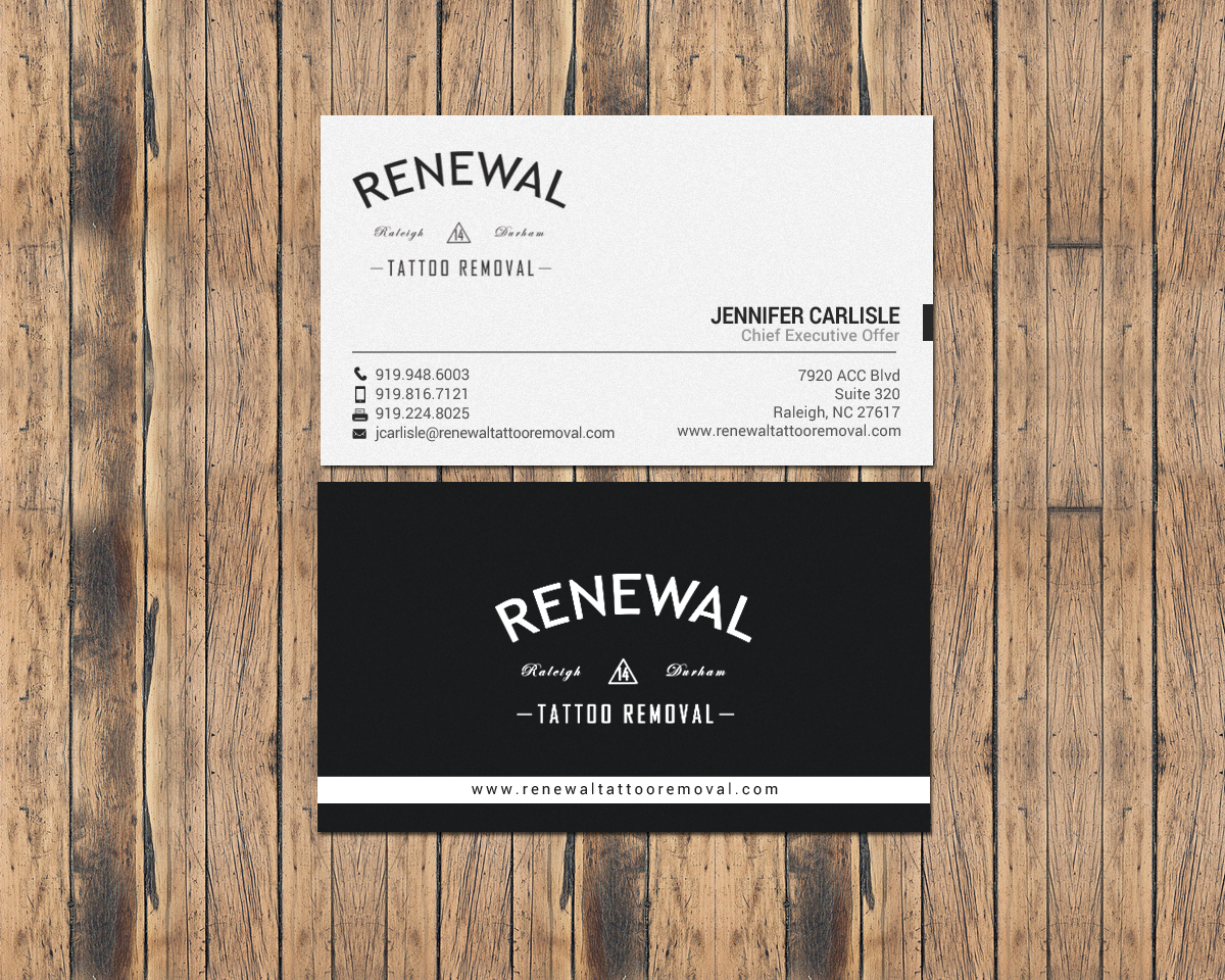Diseño de Tarjeta de Presentación por chandrayaan.creative para Renewal Tattoo Removal | Diseño #18883697