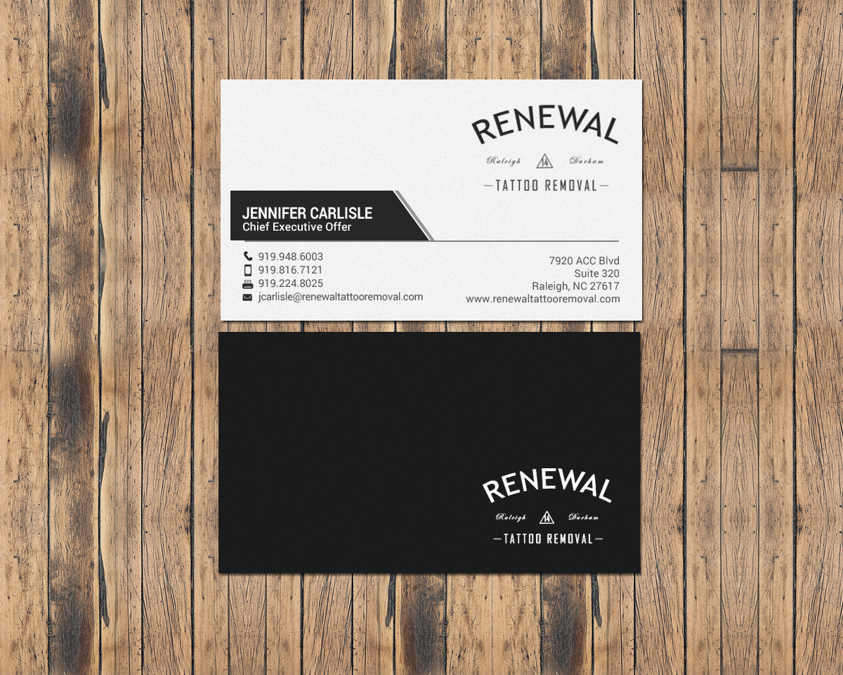 Diseño de Tarjeta de Presentación por chandrayaan.creative para Renewal Tattoo Removal | Diseño #18883698