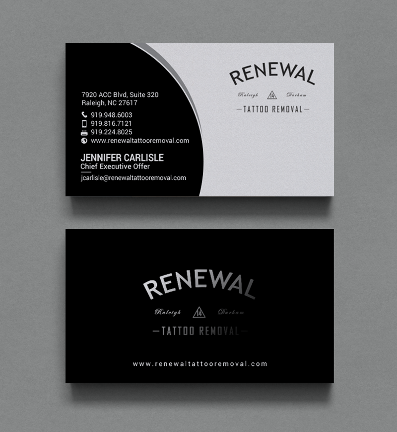 Diseño de Tarjeta de Presentación por chandrayaan.creative para Renewal Tattoo Removal | Diseño #18883707