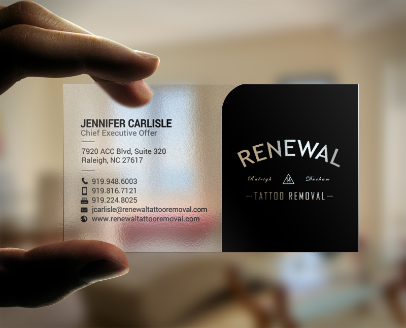 Diseño de Tarjeta de Presentación por chandrayaan.creative para Renewal Tattoo Removal | Diseño #18883710