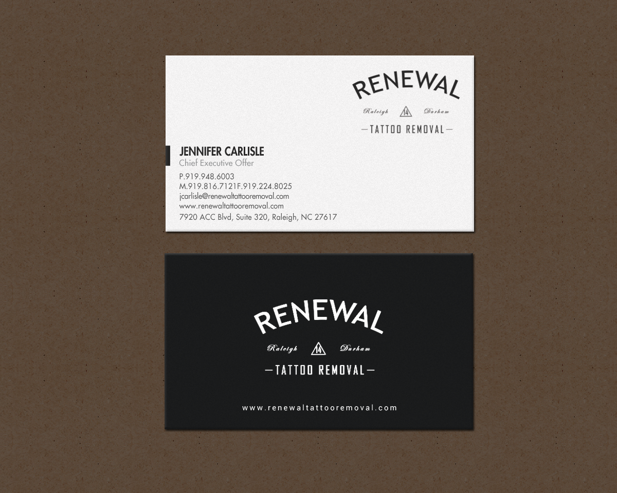 Diseño de Tarjeta de Presentación por chandrayaan.creative para Renewal Tattoo Removal | Diseño #18883717