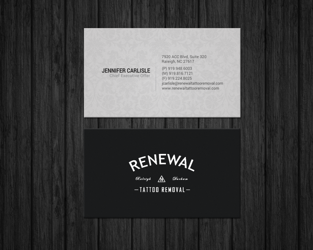 Business Card Design by chandrayaan.creative for Renewal Tattoo Removal | Design #18883718