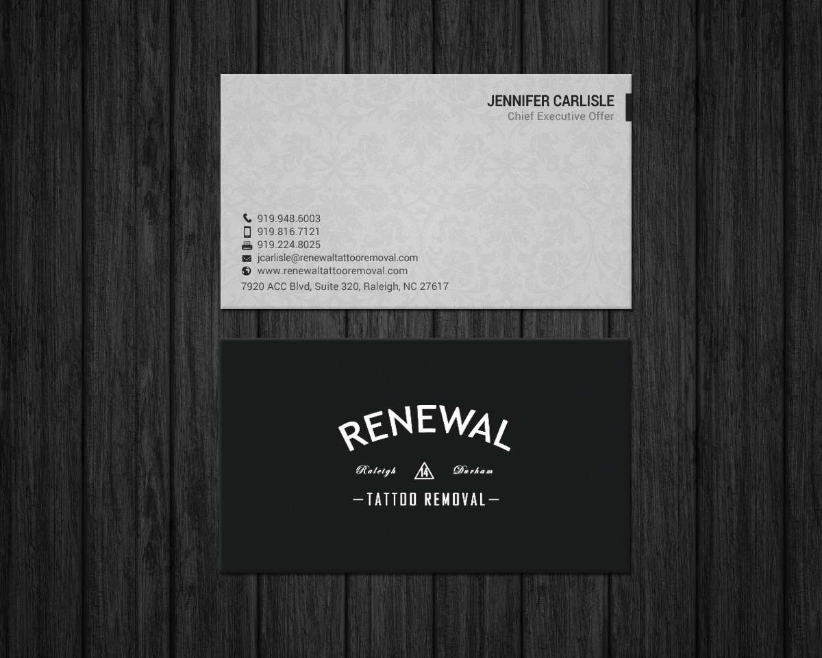 Diseño de Tarjeta de Presentación por chandrayaan.creative para Renewal Tattoo Removal | Diseño #18883722
