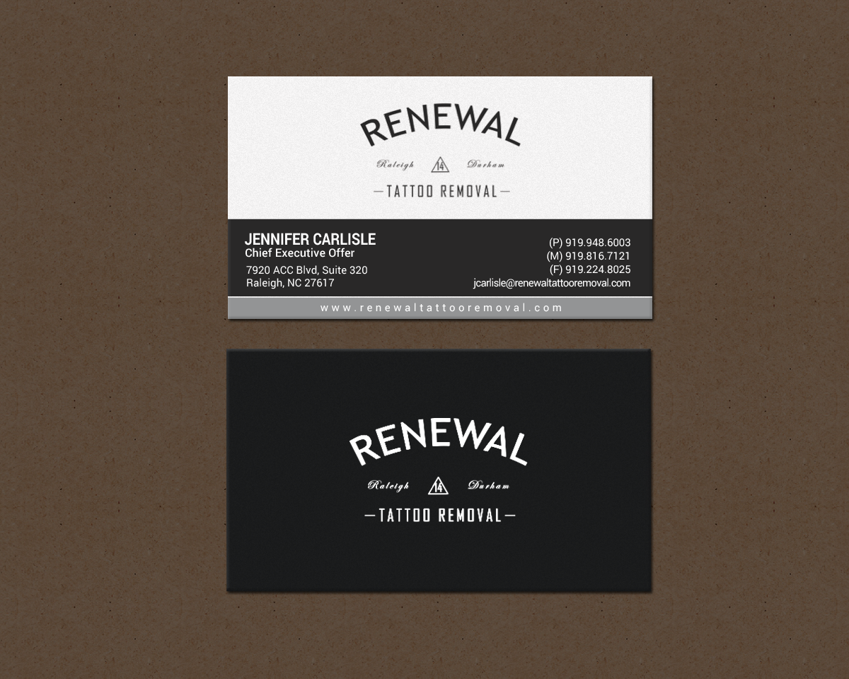 Diseño de Tarjeta de Presentación por chandrayaan.creative para Renewal Tattoo Removal | Diseño #18884053