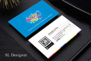 Aqua fun inflatable water park card  | Visitenkarten-Design von SL Designer