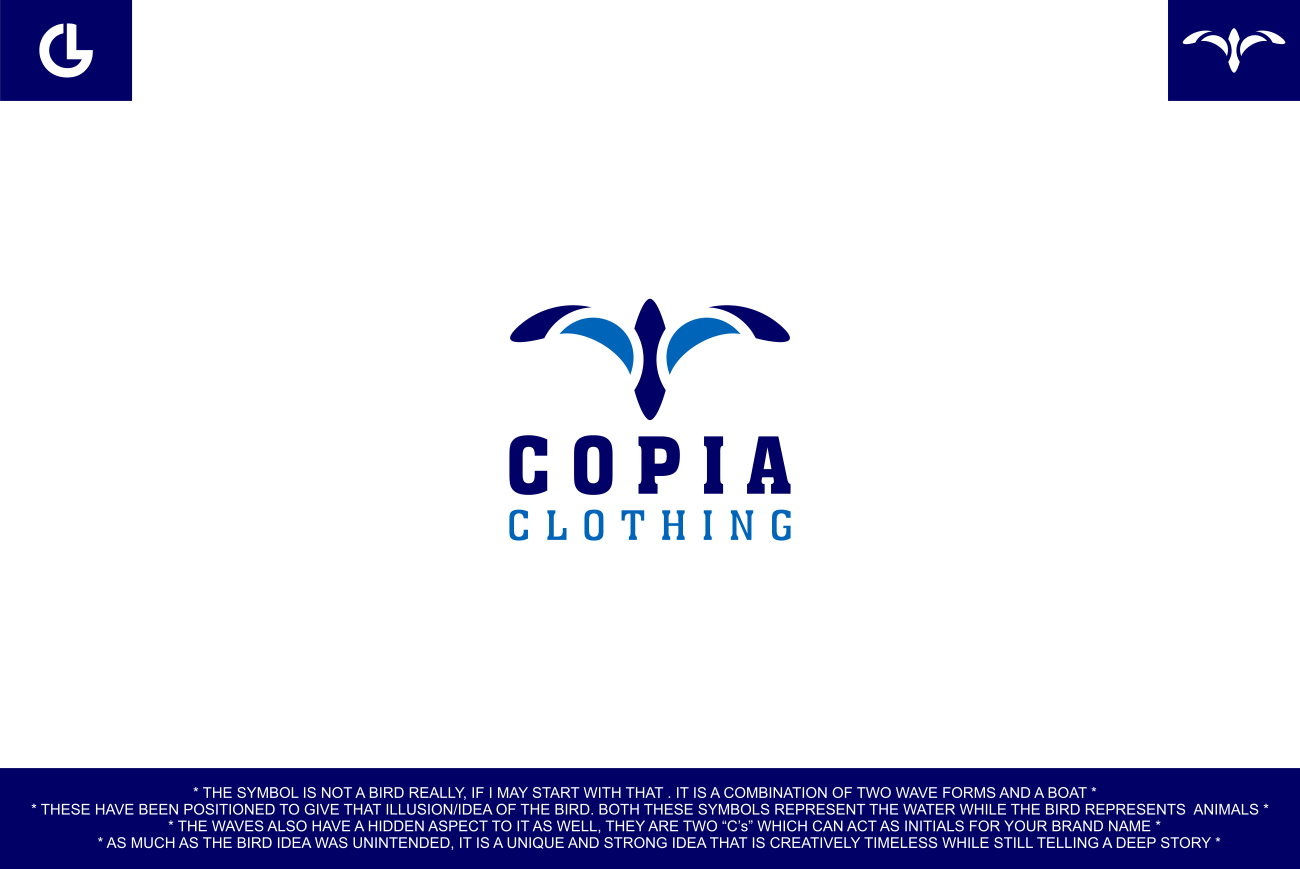 Logo Design by R!CKY for Copia Clothing | Design #18878998