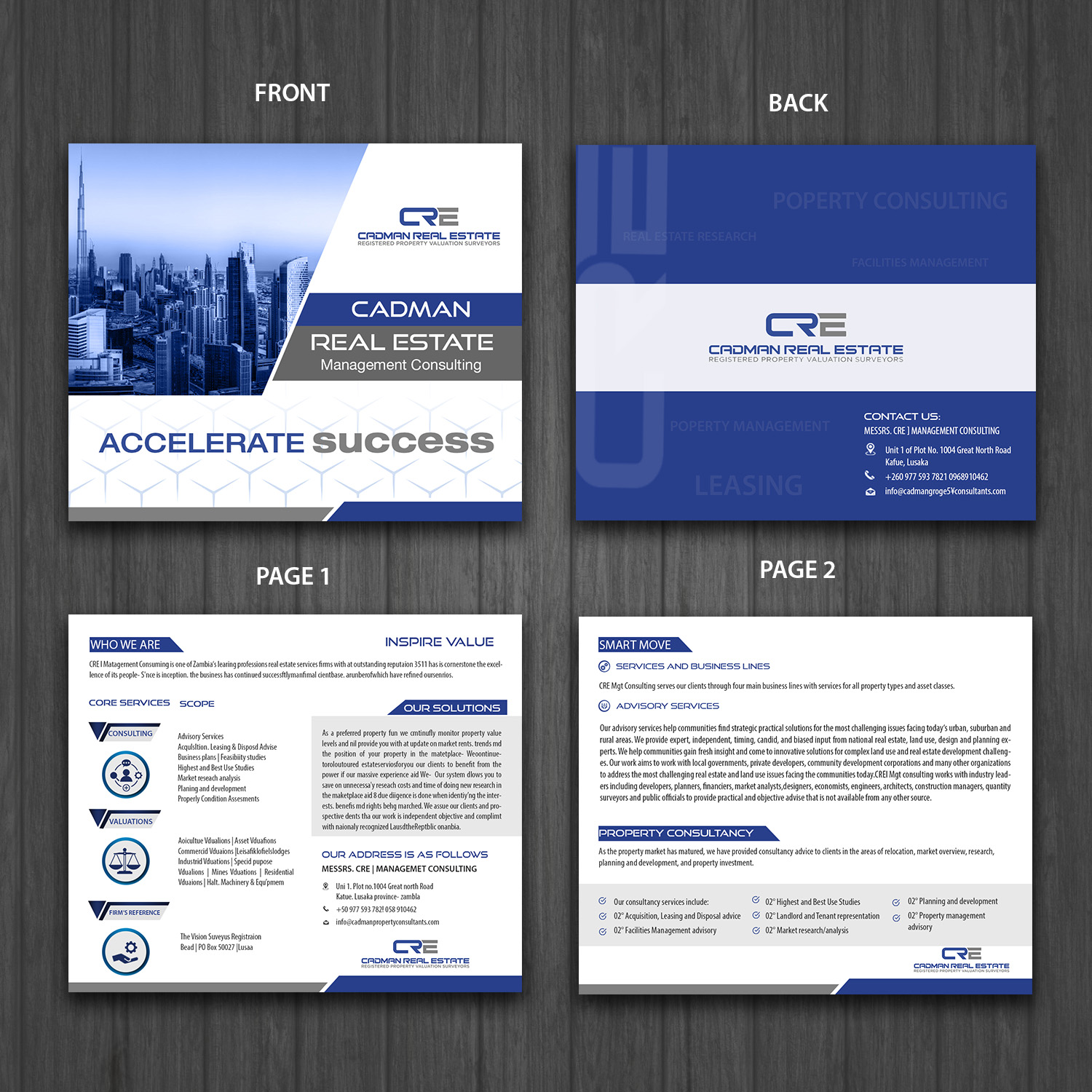 Brochure Design by debdesign for Cadman Real Estate Management Consulting | Design #18908123