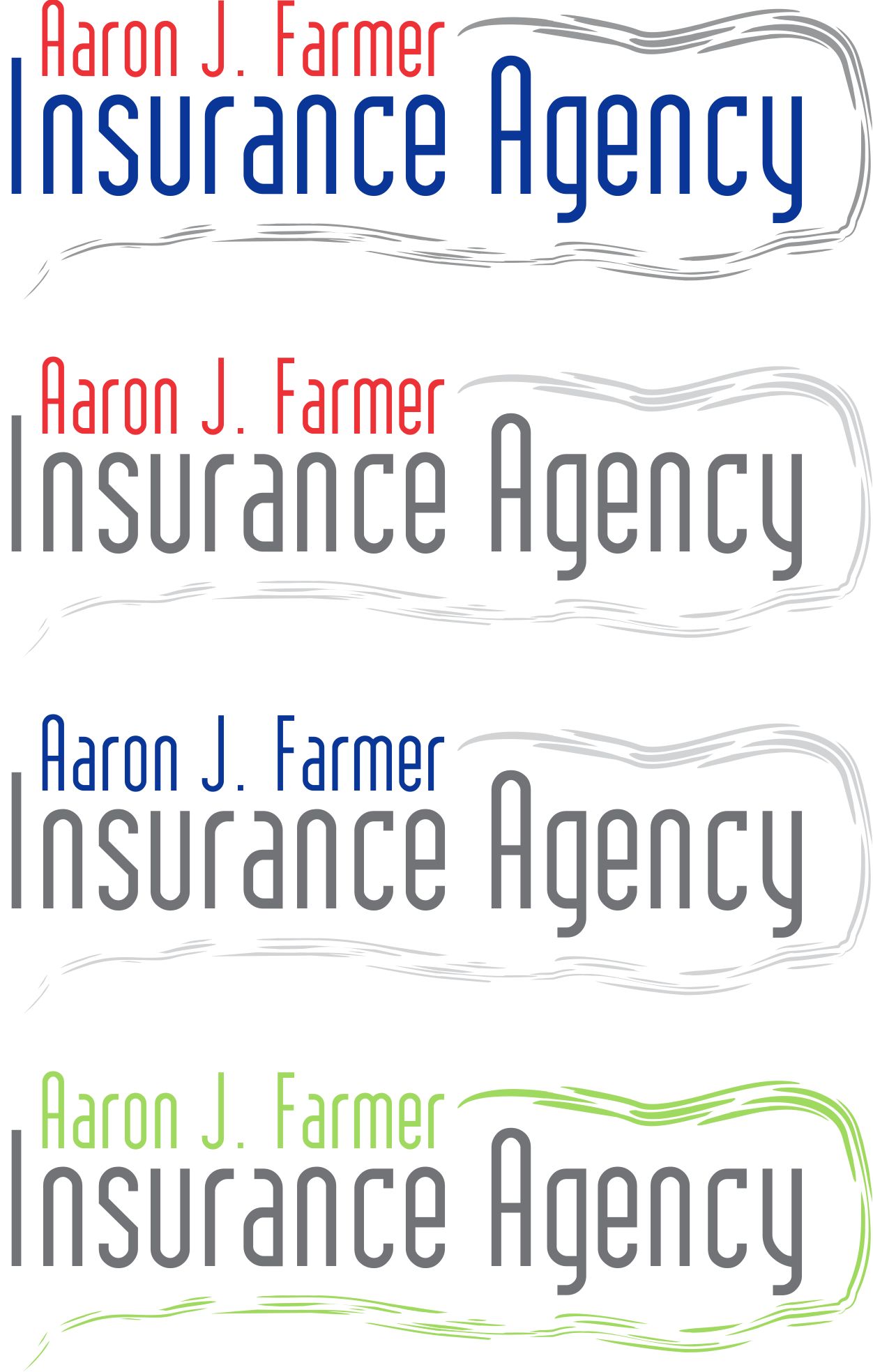 Logo Design by spirals for Aaron J. Farmer Insurance Agency, Inc. | Design #50566