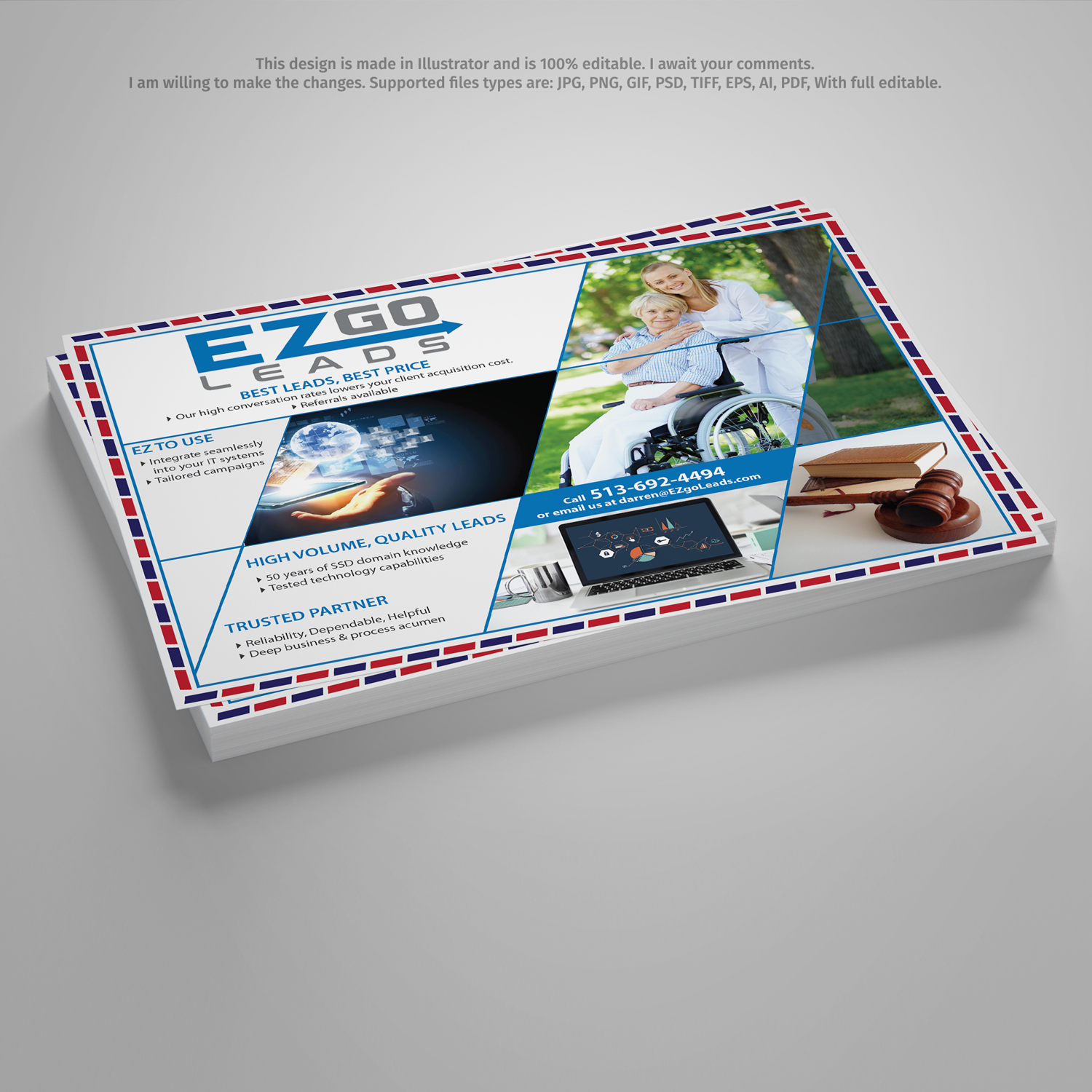 Flyer Design by Satish Chand 75 for EZ GO LEADS | Design #18995224