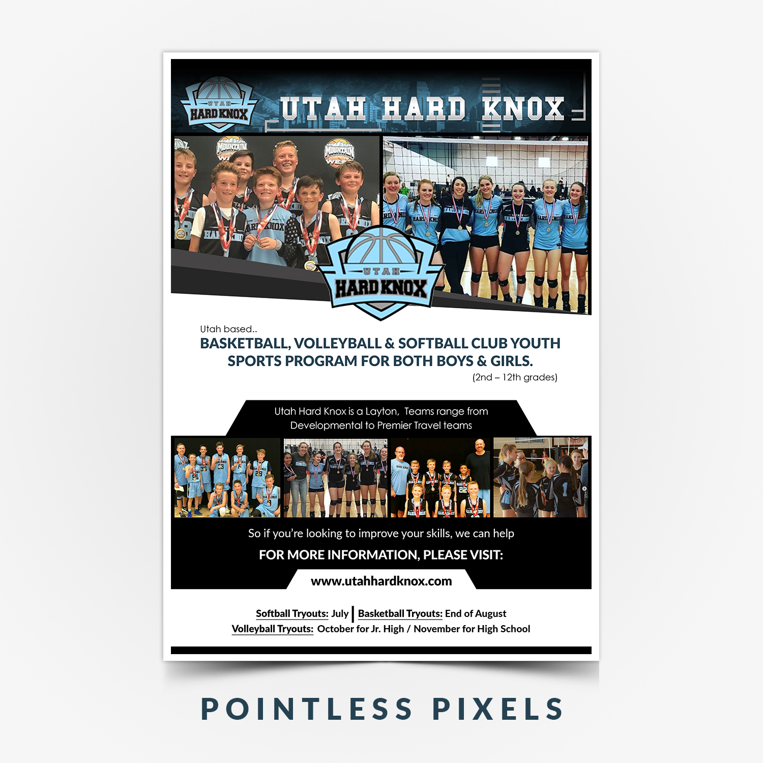 elegant playful flyer design for utah hard knox by pointless pixels softball flyer design