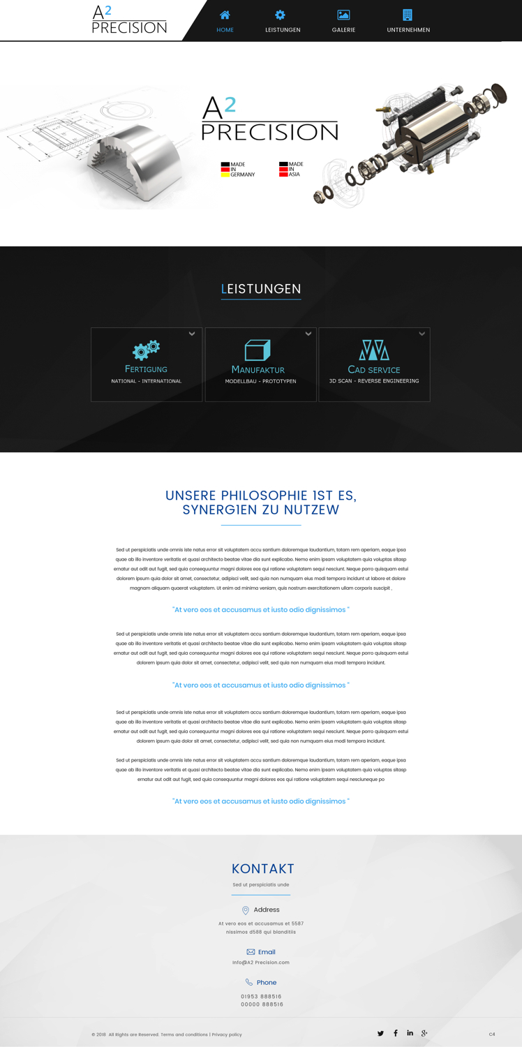 Web-Design von pb für A2PRECISION GmbH, St.-Gangolf-Str. 2, 85139 Wettstetten | Design #19266261