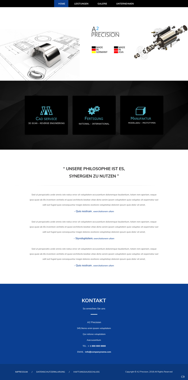 Web Design by pb for A2PRECISION GmbH, St.-Gangolf-Str. 2, 85139 Wettstetten | Design #19266268