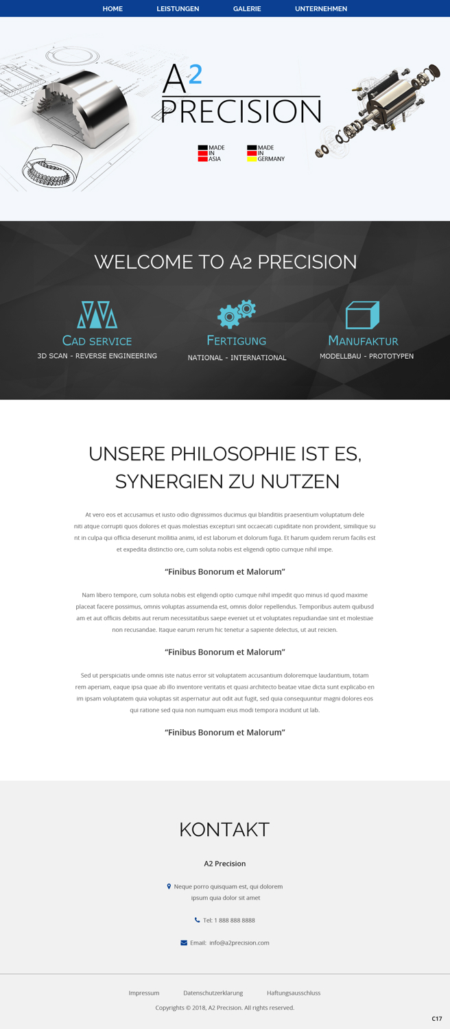 Web-Design von pb für A2PRECISION GmbH, St.-Gangolf-Str. 2, 85139 Wettstetten | Design #19266271