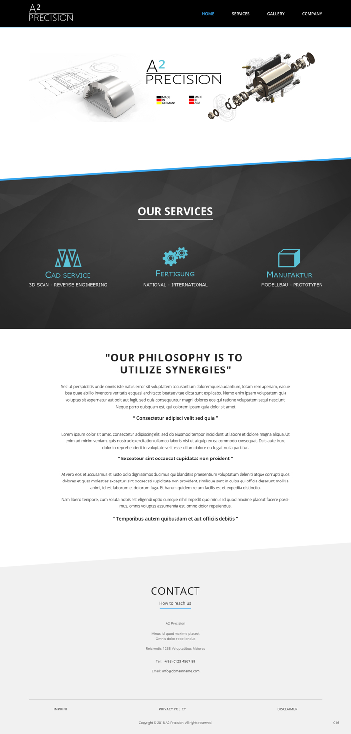 Web-Design von pb für A2PRECISION GmbH, St.-Gangolf-Str. 2, 85139 Wettstetten | Design #19266272