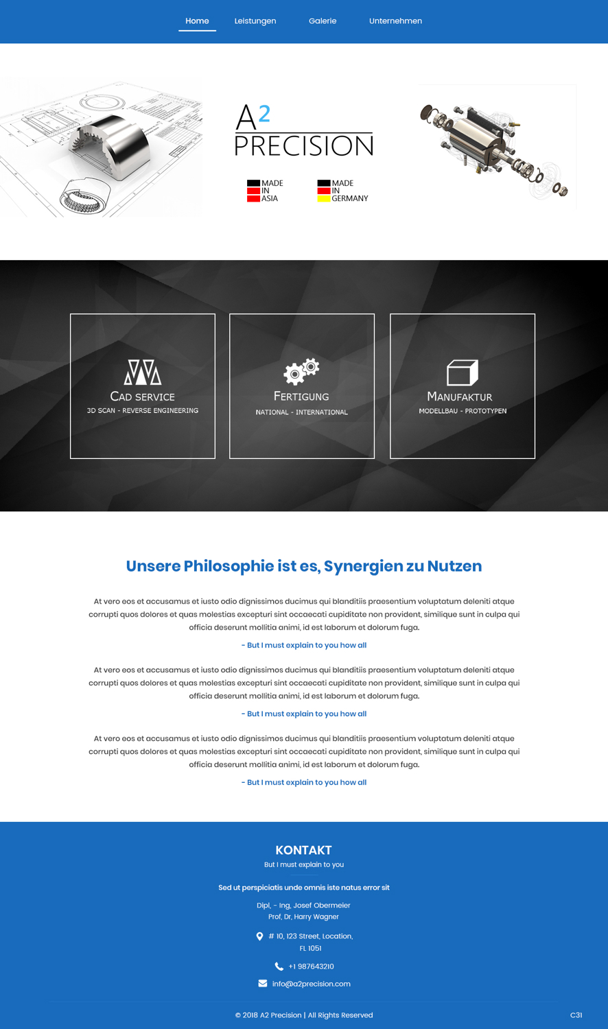 Web Design by pb for A2PRECISION GmbH, St.-Gangolf-Str. 2, 85139 Wettstetten | Design #19266274
