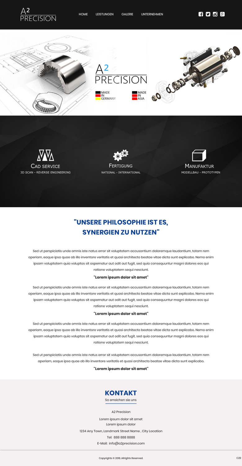 Web-Design von pb für A2PRECISION GmbH, St.-Gangolf-Str. 2, 85139 Wettstetten | Design #19266275