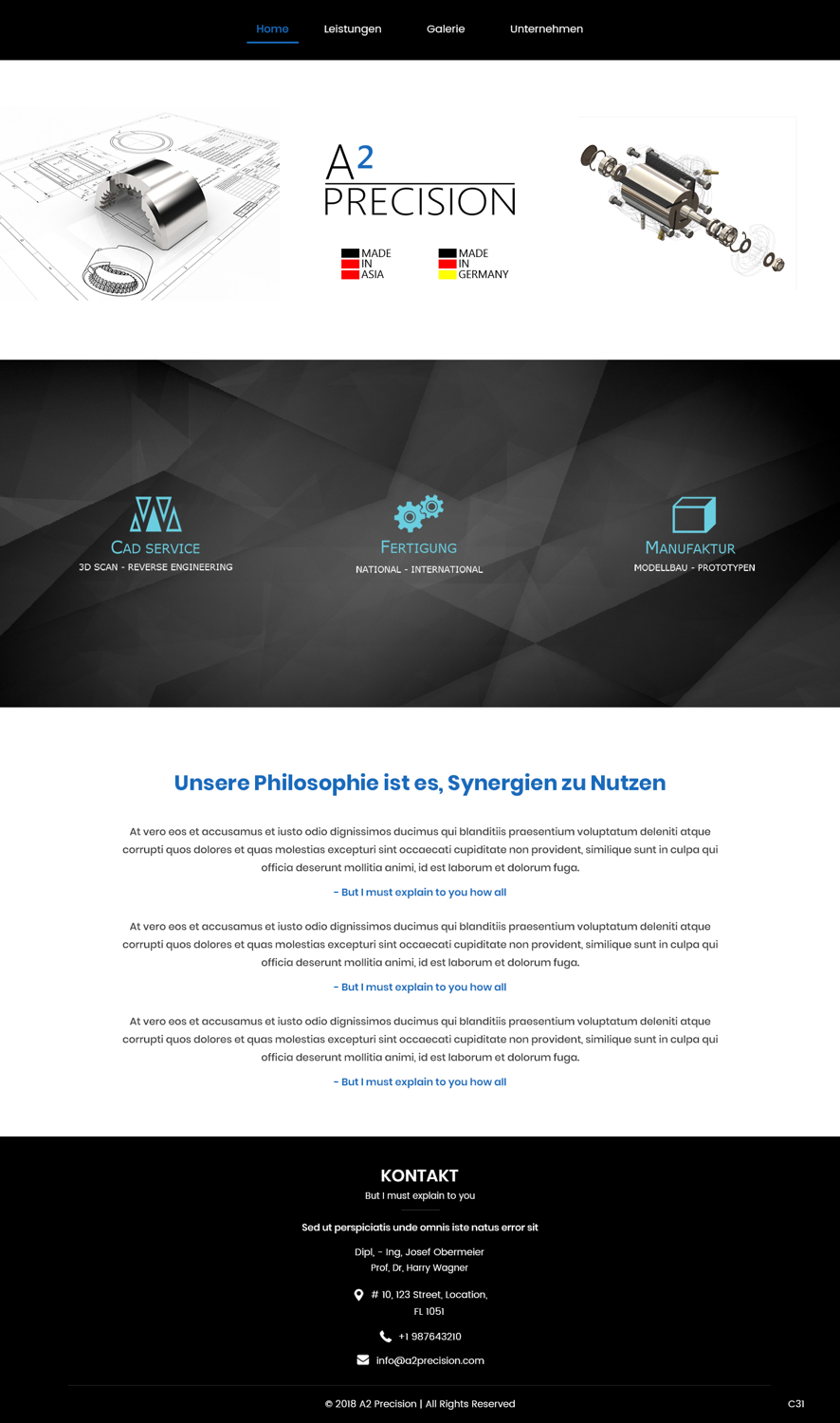 Web-Design von pb für A2PRECISION GmbH, St.-Gangolf-Str. 2, 85139 Wettstetten | Design #19266277