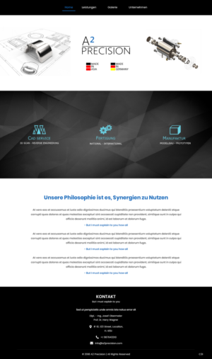 Web-Design von pb für A2PRECISION GmbH, St.-Gangolf-Str. 2, 85139 Wettstetten | Design: #19266277