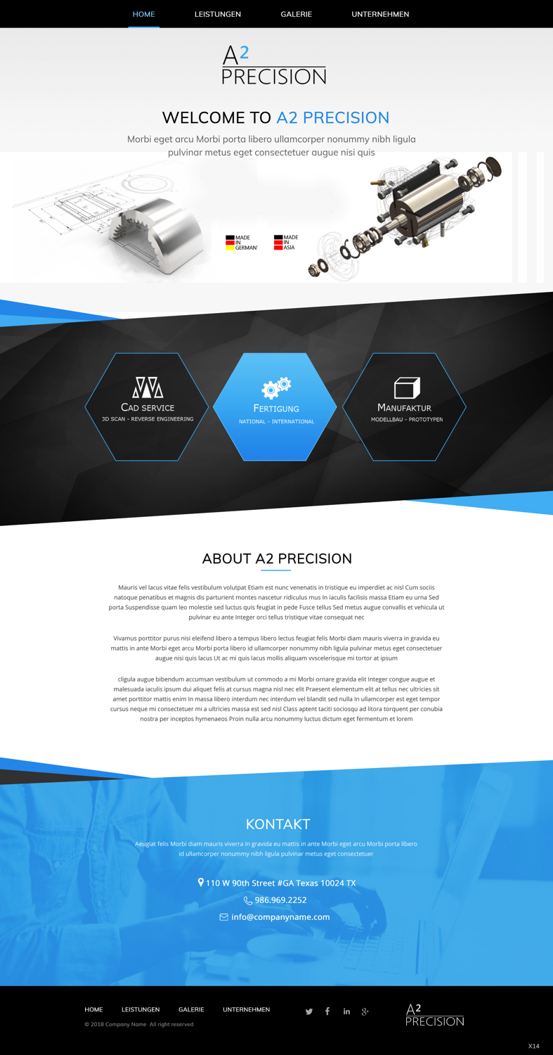 Web-Design von pb für A2PRECISION GmbH, St.-Gangolf-Str. 2, 85139 Wettstetten | Design #19266280