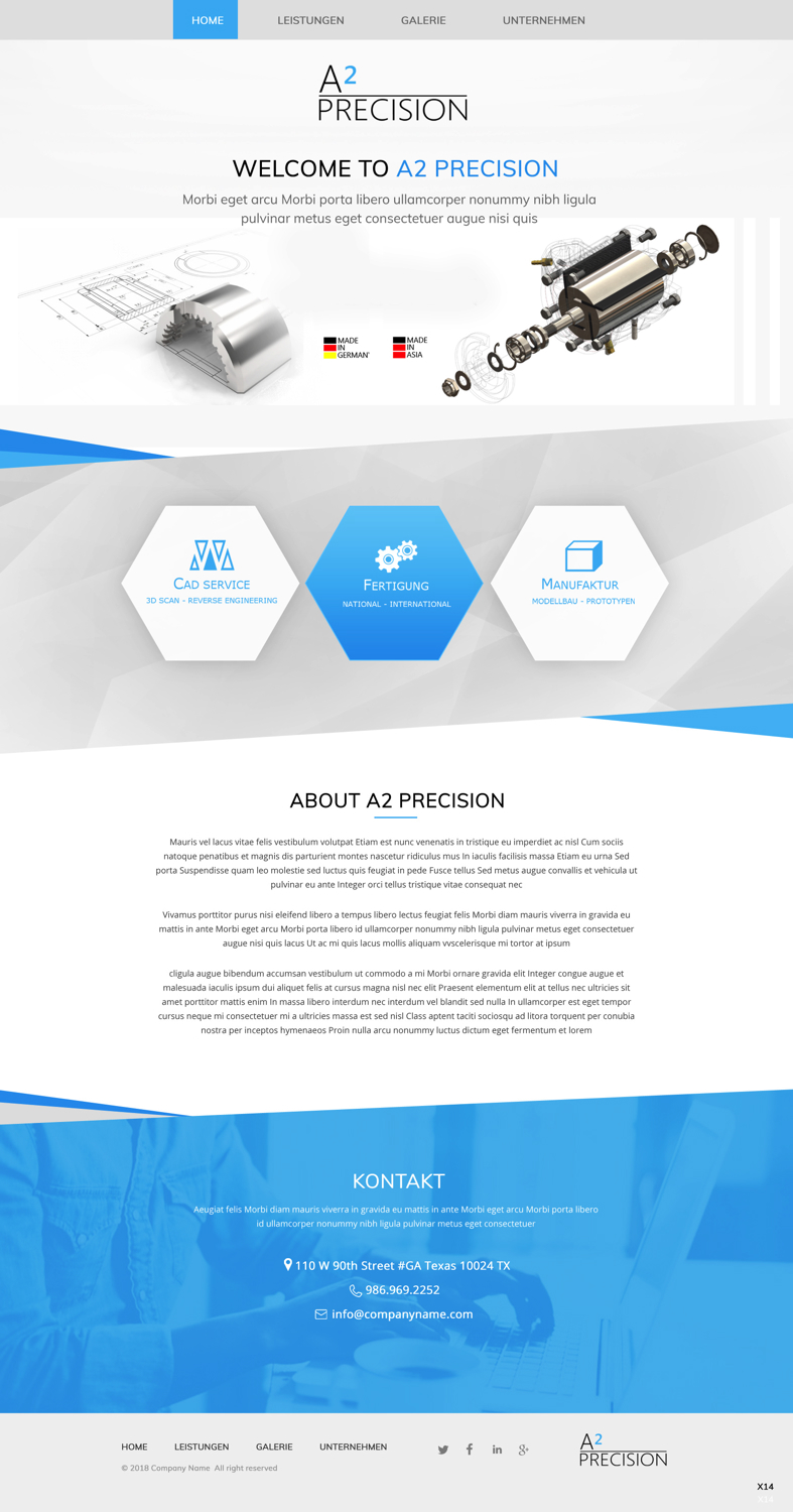 Web-Design von pb für A2PRECISION GmbH, St.-Gangolf-Str. 2, 85139 Wettstetten | Design #19286865