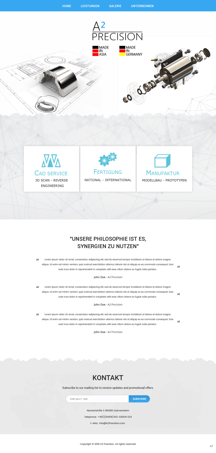 Web-Design von pb für A2PRECISION GmbH, St.-Gangolf-Str. 2, 85139 Wettstetten | Design #19286866