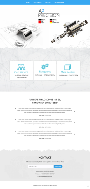 Web-Design von pb für A2PRECISION GmbH, St.-Gangolf-Str. 2, 85139 Wettstetten | Design: #19286866