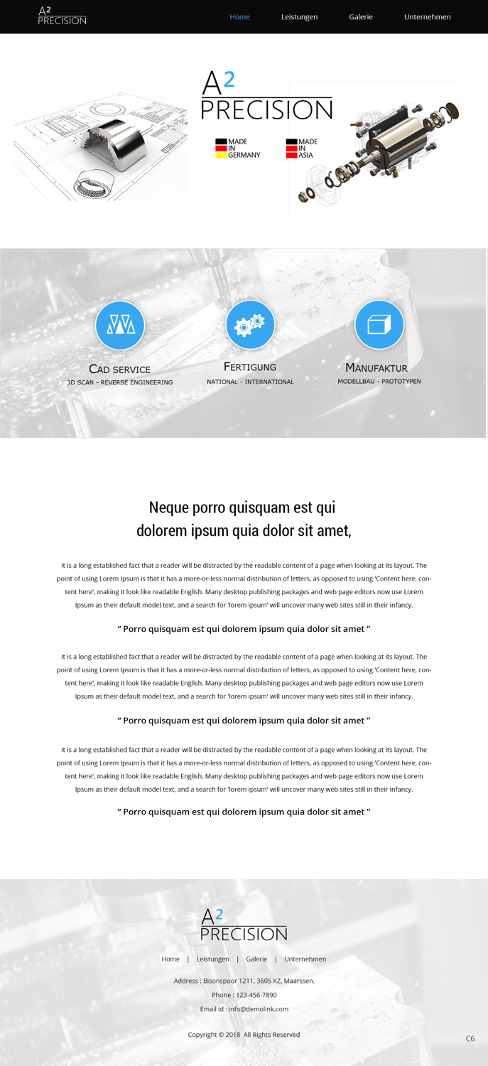 Web-Design von pb für A2PRECISION GmbH, St.-Gangolf-Str. 2, 85139 Wettstetten | Design #19295528