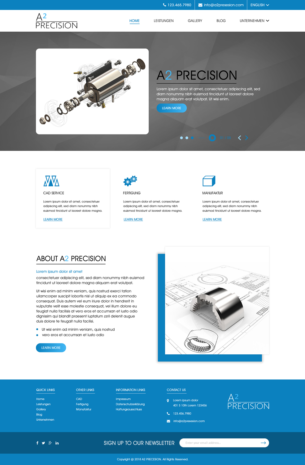 Web-Design von Sbss für A2PRECISION GmbH, St.-Gangolf-Str. 2, 85139 Wettstetten | Design #19315026