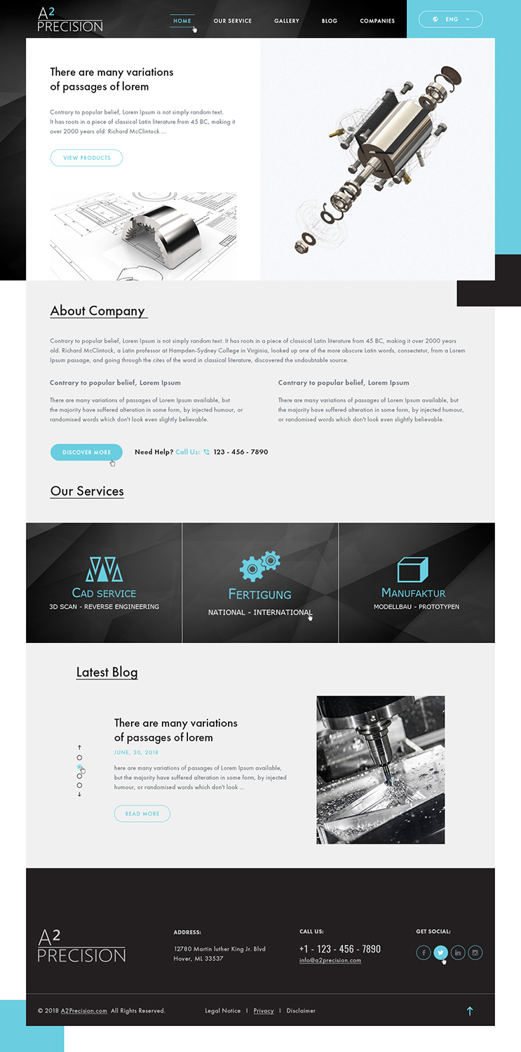 Diseño Web por Ved Web Services para A2PRECISION GmbH, St.-Gangolf-Str. 2, 85139 Wettstetten | Diseño #19265653