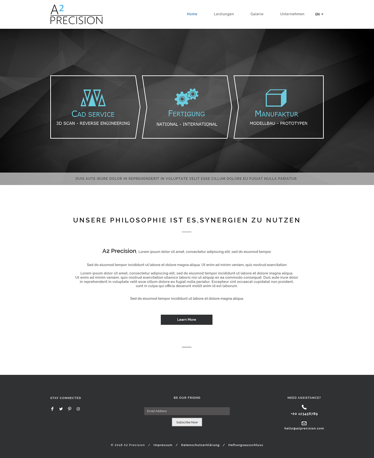 Web Design by PiXthemes for A2PRECISION GmbH, St.-Gangolf-Str. 2, 85139 Wettstetten | Design #19279487