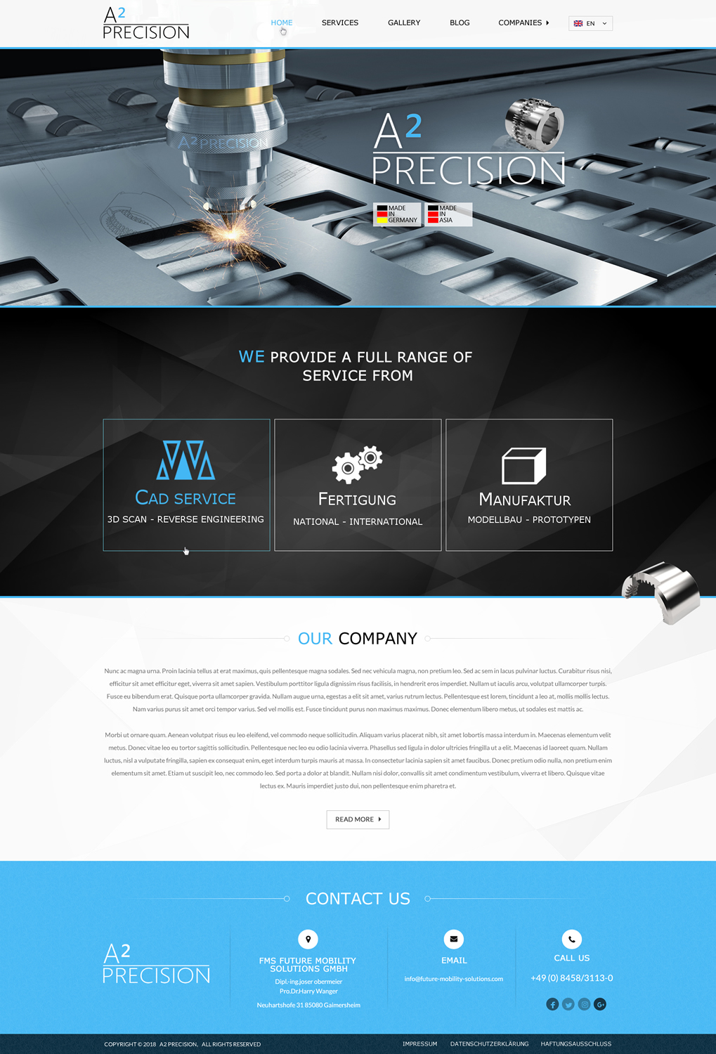Web Design by Creative Pixxles for A2PRECISION GmbH, St.-Gangolf-Str. 2, 85139 Wettstetten | Design #19288951