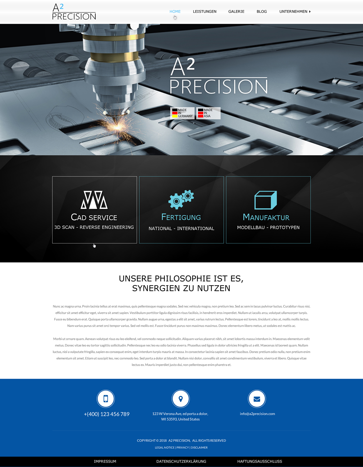 Web Design by Creative Pixxles for A2PRECISION GmbH, St.-Gangolf-Str. 2, 85139 Wettstetten | Design #19299286