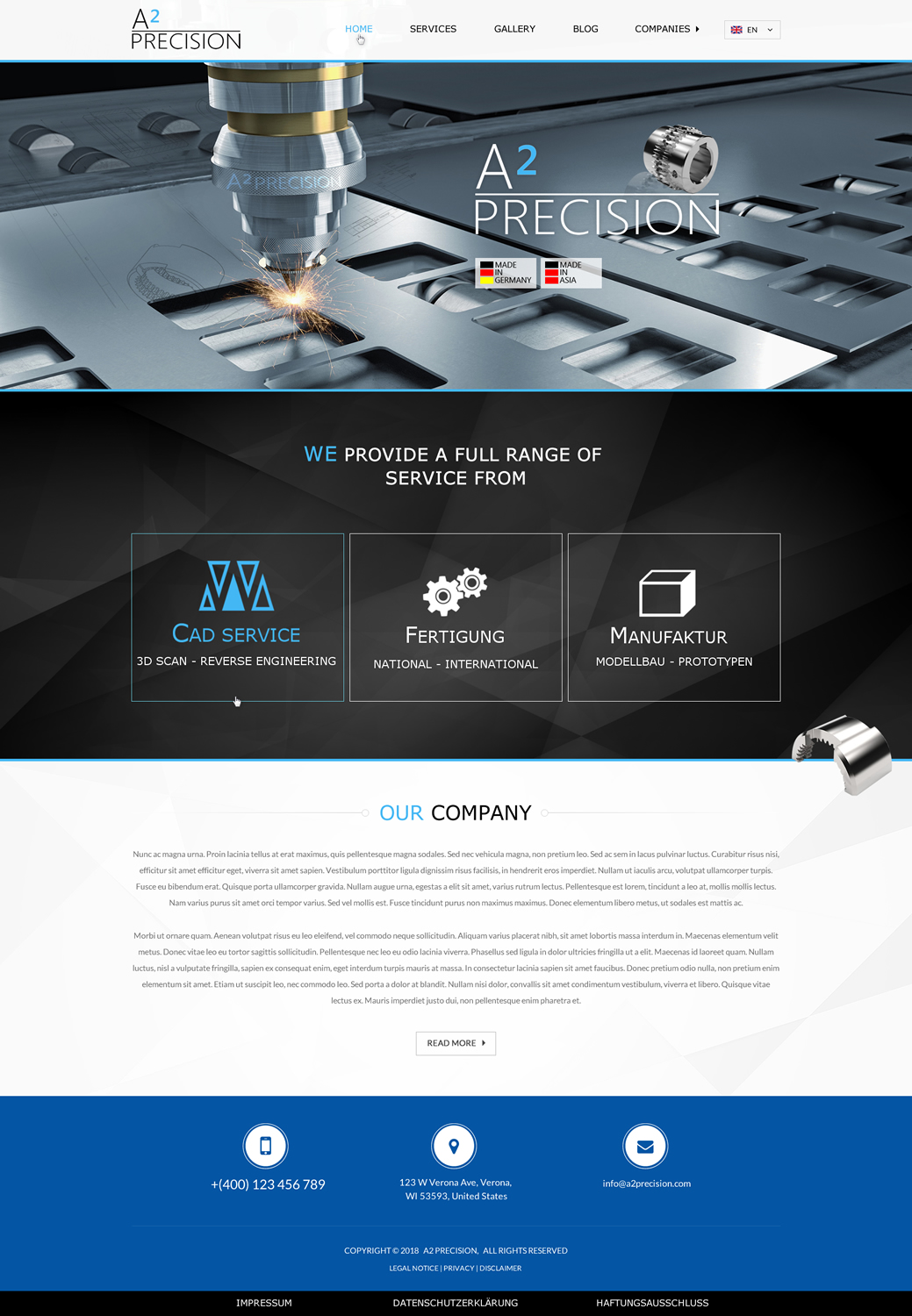 Diseño Web por Creative Pixxles para A2PRECISION GmbH, St.-Gangolf-Str. 2, 85139 Wettstetten | Diseño #19299287