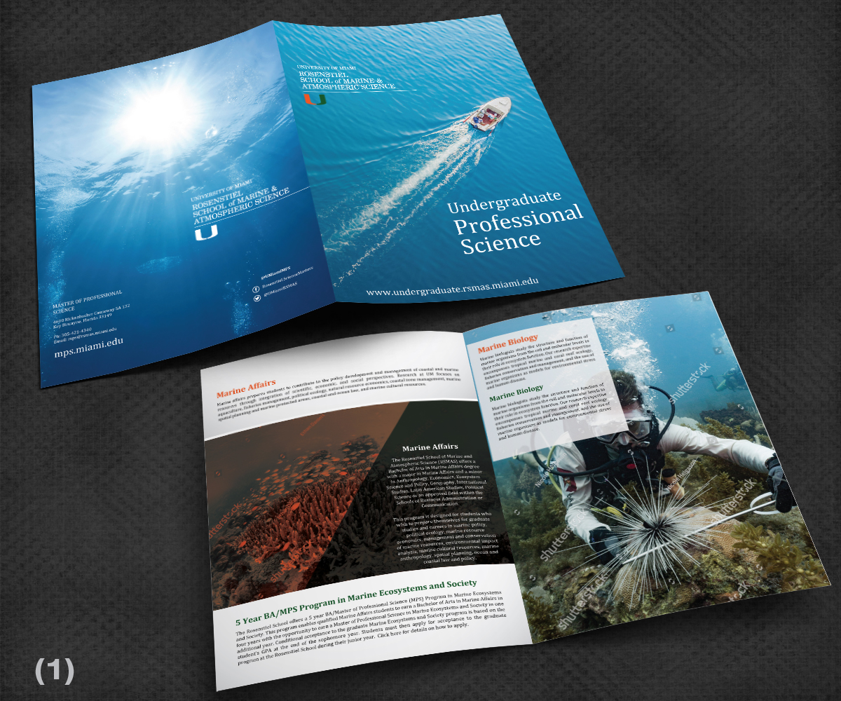 University of Miami Undergraduate Booklet 9 Brochure Designs for