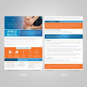 Make a medical leaflet for my patients undergoing ankle blocks | Flyer-Design von TuktukiShree