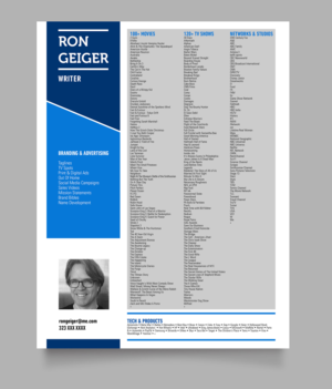 Hollywood copywriter needs to drop a lot of names. | Diseño de Flyer por Pinky 