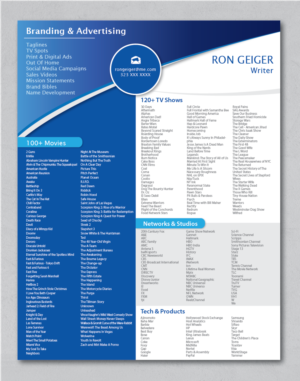 Hollywood copywriter needs to drop a lot of names. | Diseño de Flyer por alex989